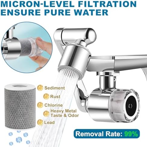 8 PCS Faucet Filter Cartridge Replacement for Kitchen & Bathroom Sink, 8 Carbon Fiber for Faucet Extender Improve Water Conditions Removes Chlorine Fluoride Heavy Metal - Image 4