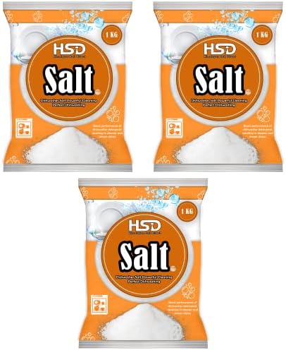 1kg Dishwasher Salt, Powerful Cleaning Dishwasher Salt, softener salt, Best For Laundry Kitchen Dish Washing, Compatible to All Water Softner Machines, Premium Food Grade 100% Genuine British Salt (3) by Unknown