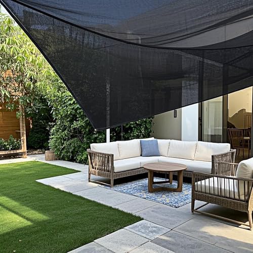 winemana 6.6x20 FT Black Shade Cloth, Mesh Tarp for Garden Greenhouse Patio - Image 2