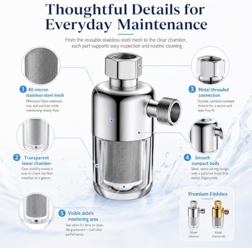 40‑Micron Stainless‑Steel Whole House Water Filter, Spin Down Sediment - Image 5
