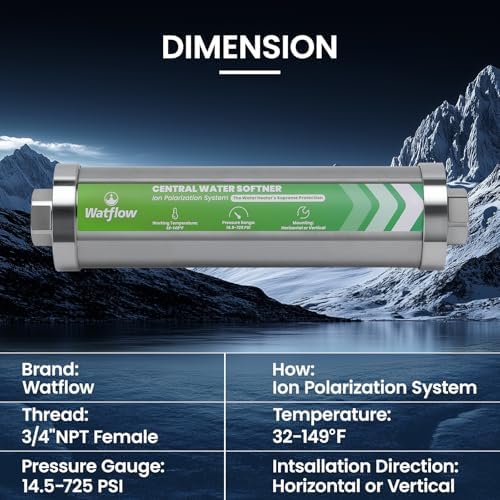 Salt-Free Water Descaler Sysrem – Central Whole-House Water Softener, 3/4" NPT, Polarization System, Prevents Scale Without Salt or Chemicals - Image 2