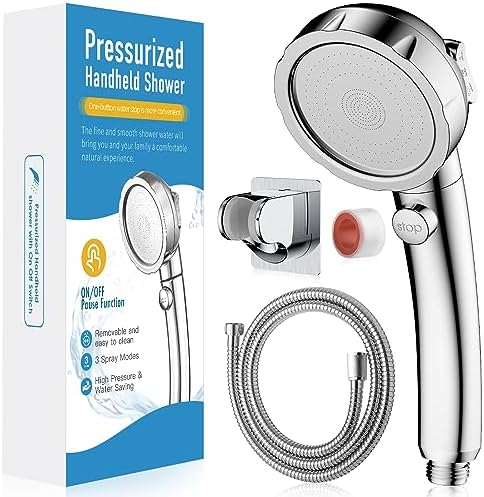 High Pressure Shower Head with Handheld, Chrome by HEROBAI