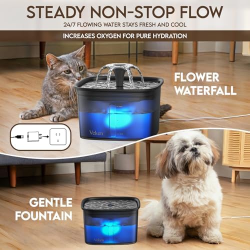 Veken Innovation Award Winner 95oz/2.8L Cat Water Fountain, C1 Classic - Image 2