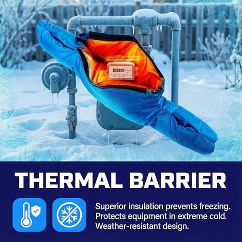 Ciieeo Backflow Preventer Insulation Cover Pipe Insulation for Winter Freeze Protection Thick Cover for Outdoor Water and Pipes Easy Installation for Indoor and Outdoor Use - Image 2