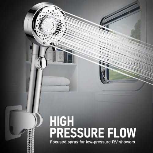 High Pressure Shower Head for RV, On/Off Camper Shower Head with 59" Hose - Image 2