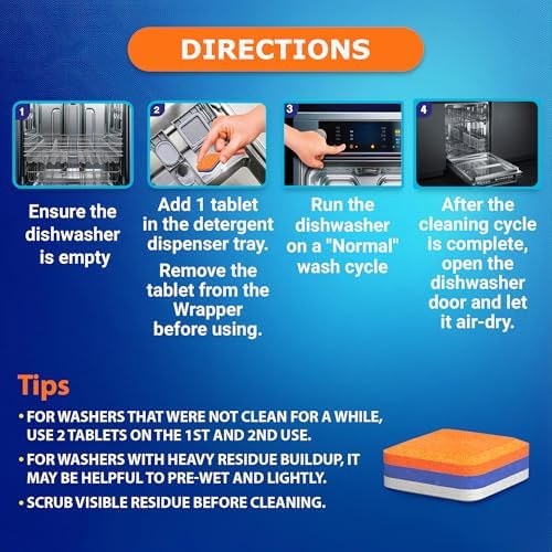 Dishwasher Cleaner Deodorizer Descaler Tablets - 28 Tabs - 1 Plus Year Supply - Extra Scented Deep Cleaning Sanitizer Pods - Remove Hard Water - Contain Citric Acid Heavy Duty Septic Safe - Citrus - Image 6