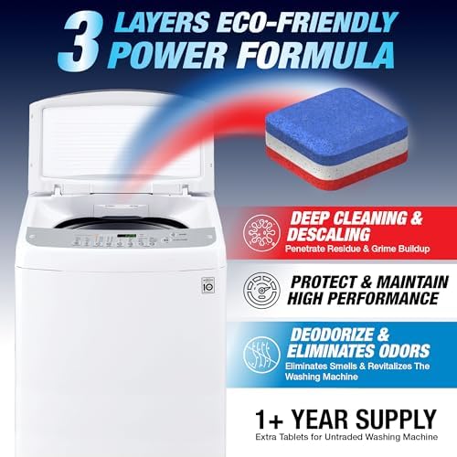 Washing Machine Cleaner Tablets, 28 Pack for HE Top Load, Eco-Friendly Tabs - Image 4