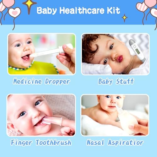 Baby Healthcare and Grooming Kit, Baby Safety Care Set, Baby Electric Nail Trimmer Set Newborn Nursery Health Care Set for Newborn Infant Toddlers Baby Boys Girls Kids (Grey White-18 Kits) - Image 3