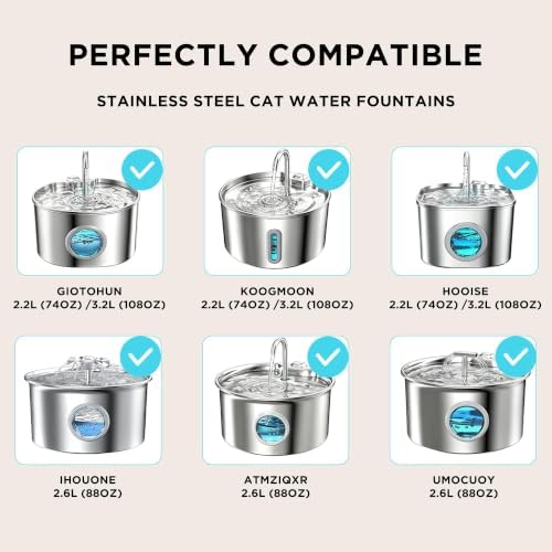 GIOTOHUN 24 Cat Water Fountain Filter: 12 Filters & 12 Sponges - Image 2