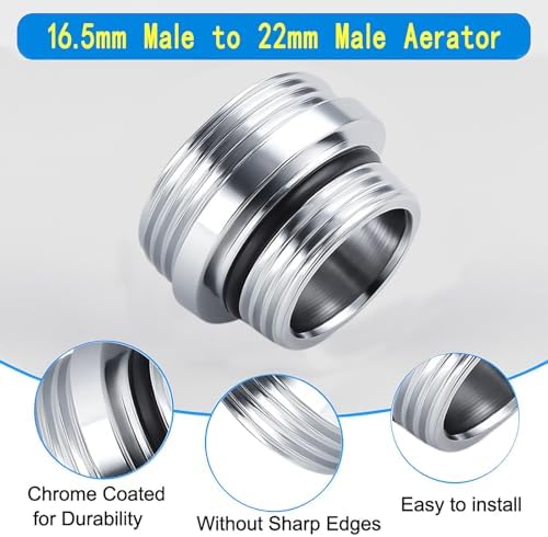 Faucet Aerator Adapter, M16.5 Male to 55/64" Male Adapter(M16.5-M22) - Image 6