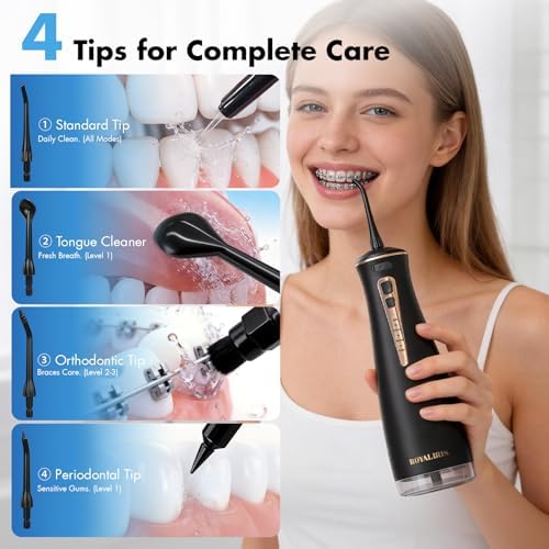 Cordless Water Flosser: C15 Portable Dental Irrigator, Black - Image 5