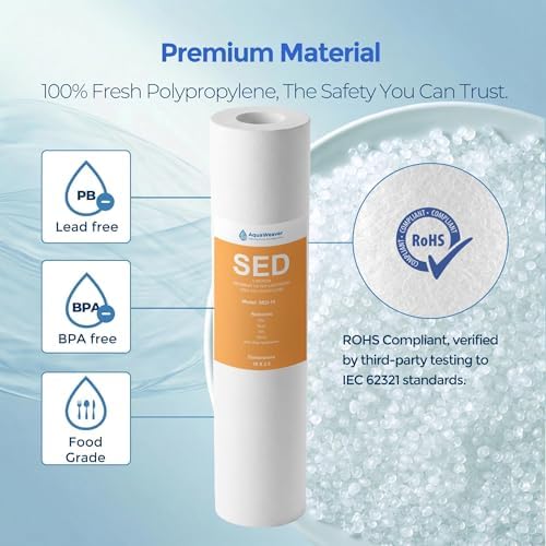 5 Micron 10" x 2.5" Sediment Water Filter Cartridge, 6 Pack - Image 2