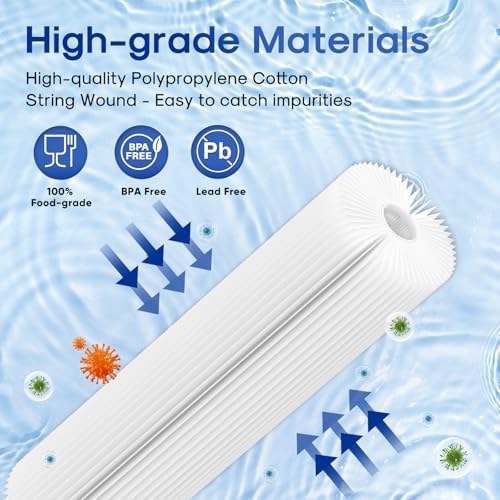 10" x 2.5" Pleated Sediment Water Filter Cartridge Replacement Any 10 inch RO Unit, Compatible with R50, Dupont WFPFC3002, Whirlpool WHKF-WHPL, GE FXWPC, Hydronix SPC-25-1050, FM-50-975 4PACK - Image 5
