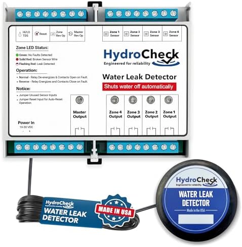 Automatic Water Shut Off System - Smart Leak Detection Device - Commercial Moisture Sensor Alarm - High Amp Load for Buildings & Office Space (Wiring Sold Separately) by HydroCheck
