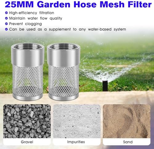 Inlet Suction Strainer Mesh Filter 25MM Water Hose Strainer for Livewell Pump, Industrial Plumbing Inline Strainers and Sprayer Garden Hose Suction Line, Garden Hose Filter Screen - 2PCS - Image 4