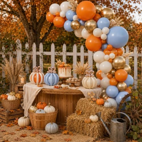 Fall Balloon Arch Kit Orange Blue Birthday Thanksgiving Party Decorations - Image 5