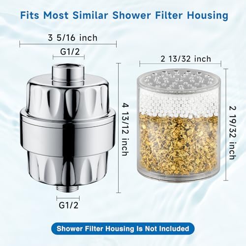 BRIGHT SHOWERS Replacement Shower Filter Cartridge 2 Pack for Hard Water, KDF-55 Calcium Sulfite Filtration, Reduces Chlorine, Heavy Metals and Odors, Helps Improve Skin & Hair - Image 7