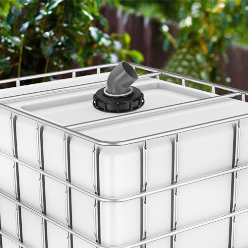 PATIKIL 45° IBC Lid Filter Cover 163mm Plastic Ton Barrel Cover with Washable Nylon Filter IBC Tote Hose Adapter IBC Tank Container for Rainwater Tank Rain Tank 1000L IBC Tank, Black Gray - Image 4