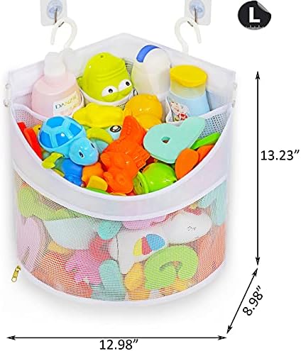 Ligereza Baby Bath Toy Organizer, Quick Drying, bath toy holder, Large Capacity Multi Use Shower Caddy (White) - Image 2