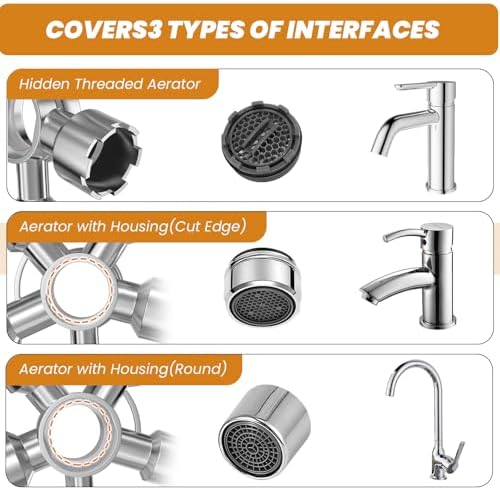 Upgraded Heavy-duty Metal 10-in-1 Faucet Aerator Removal Tool Kit - Image 3