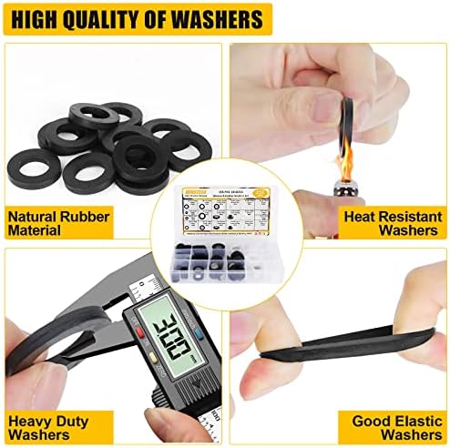 155 PCS Rubber & Silicone Hose Washers Kit, 20 Sizes with Screen Filter - Image 7