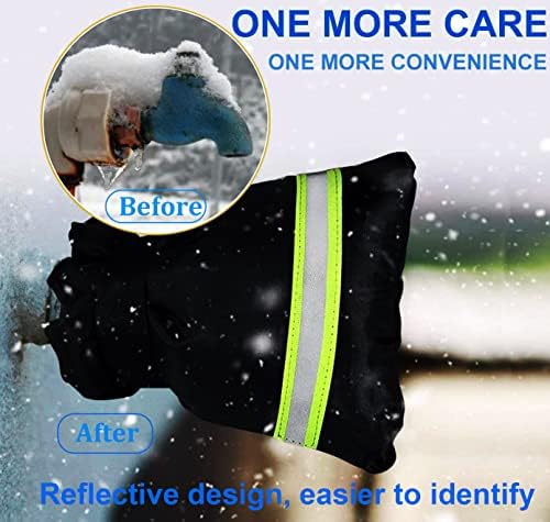 Outdoor Faucet Covers for Winter Freeze Protection, Upgraded Thicken 8.5" H x 6.1" W Outside Garden Faucet Socks for Winter Hose Bibs Insulated Spigot Cover, 2 Pack Reflective Blue - Image 6