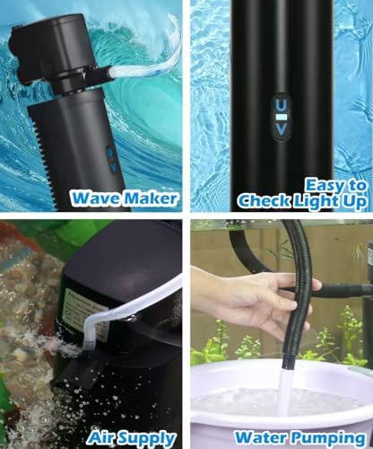 COOSPIDER 200GPH Aquarium Filter with 5W U-V Light for 30-100 Gallon - Image 5
