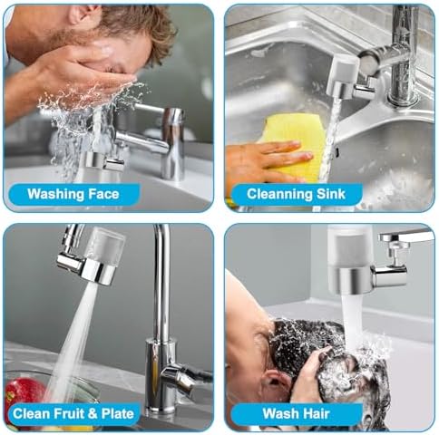 Water Filter for Faucet, Universal 720° Rotating Water Purifier with Adapter Kit for Kitchen & Bathroom Sink, 2 Spray Modes, Reduces Chlorine & Impurities - Check Size for Fit! - Image 6