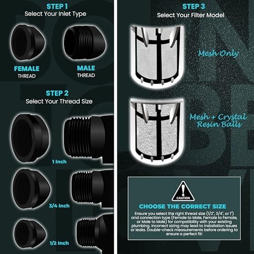 Inline Water Filter – 1" FNPT to FNPT, Fine Mesh Sediment Filter with Crystal Resin Balls for Whole House, Under Sink, Shower, Washing Machine, Garden Hose, Tap – Reusable Pre-Filter Strainer - Image 2