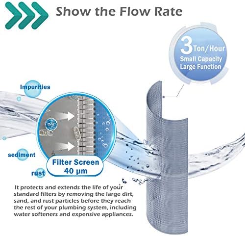 Beduan Reusable Spin Down Sediment Water Filter for Whole House Prefilter Protector,1"Male Thread,3/4"Male & Female Thread,1/2"Male Thread (50 Micron & Pressure Gauge) - Image 5