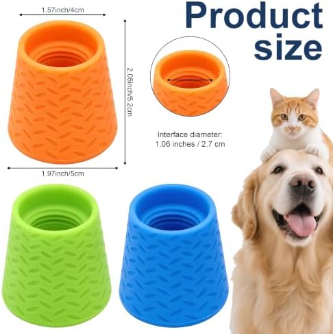3 Pieces Portable Pet Silicone Shower Sprayer Attachment, Reusable Dog Cat Bath Water Bottle Sprinkler Adapter for Indoor Outdoor Pet Grooming Cleaning (Orange, Green, Blue) - Image 2