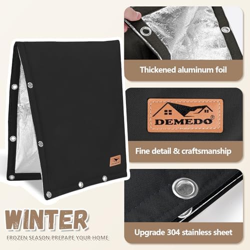 Backflow Preventer Insulation Cover - 2 Way Opening Pipe Insulation Cover for Irrigation Valve, Sprinkler Cover for Outside - Winter Freeze Protection Backflow Cover - 16" W x 20" H, Black - Image 6