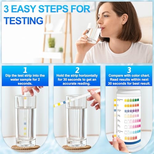 Lead Water Test Kit 2026 Upgraded 8 in 1 Home Drinking Water Testing Kits 50pcs, House Tap and Well Water Hardness Tester, Lead Test Strips for Alkalinity, pH, Copper, Nitrite&Chlorine - Image 4