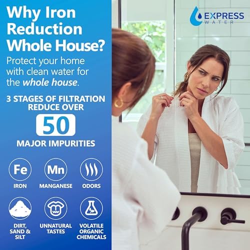 Express Water Iron & Manganese Pro Whole House Water Filter System with Spin Down Sediment Filter | 4-Stage Water Filtration, Iron Filter for Well Water, Long Lasting Whole Home Water Filter - Image 3
