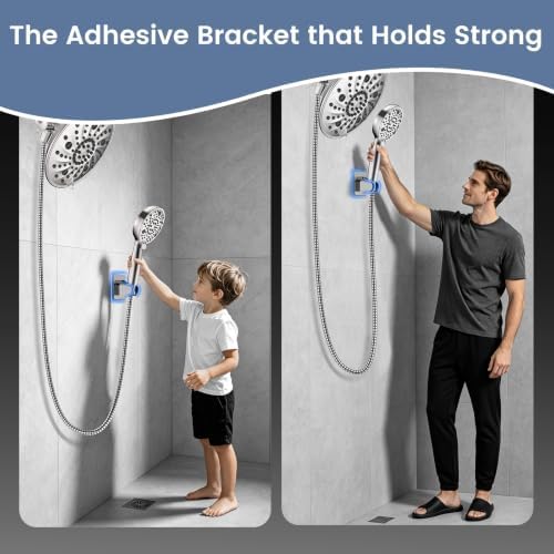 FEELSO Shower Head with Handheld Combo, 8" High Pressure Double Shower Head - Image 5