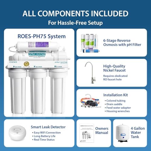 APEC Water ROES-PH75LD, 6-Stage Under Sink RO System, Alkaline, 75 GPD - Image 3
