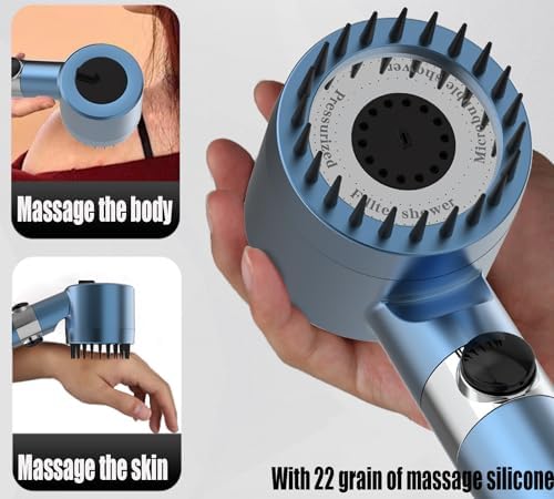Shower Head with Handheld,Filtered Shower Heads High Pressure, High Flow Even with Low Water Pressure-Hand Held Showerhead Set, Filtered Showerhead with 59″Replacement Hose/Bracket/Cotton Filters - Image 6