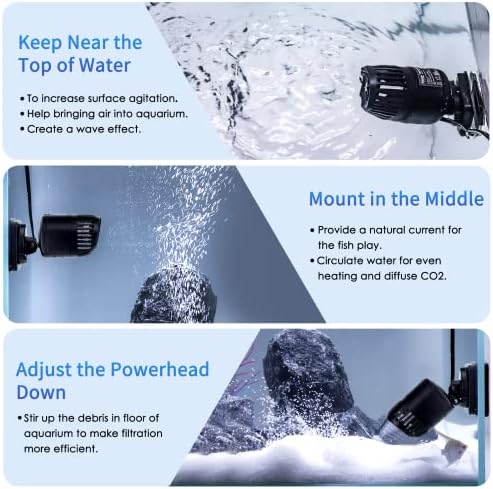 hygger Mini Wave Maker for 15-40 Gallon Aquarium with Magnetic Mount Quiet Powerhead for Saltwater and Freshwater Fish Tank 530 GPH - Image 2