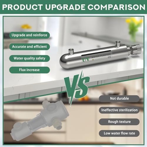 UV Water Filter,Add-on Kit for Under Sink Water Filtration Systems,Ultraviolet Water Purifier Sterilizer Filter for Whole House Water Purification,0.5GPM 6W Lamp Power 110V (SSE-006) - Image 3