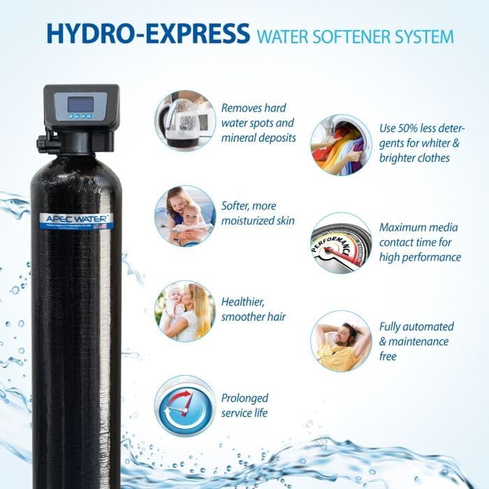 APEC Water WH-SOFTENER-45-FG Reverse Osmosis System, 45K Grains, Bundle - Image 4