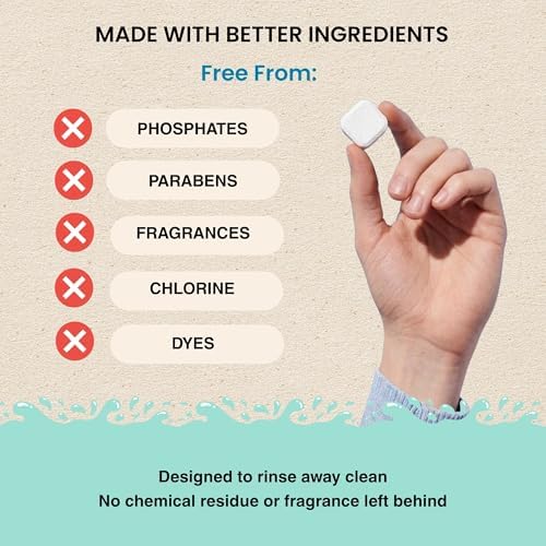 Non Toxic Dishwasher Detergent, 60pk All-in-One Dishwasher Tablets with Built-In Dishwasher Rinse Aid and Water Softener, Free and Clear Dishwasher Pods, Unscented, Septic Safe - Image 5