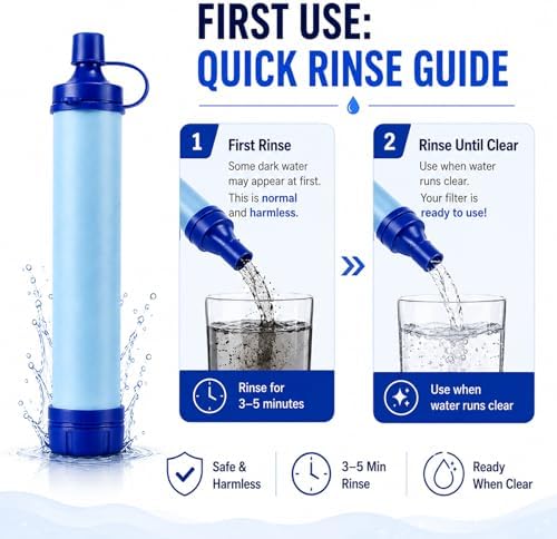 Straw, Pure Flow Water Filter Straw for Camping, Hiking, Travel, Biking, Survival, and Emergency Preparedness, No Expiration Date, Lightweight, Reusable (5PCS) - Image 4