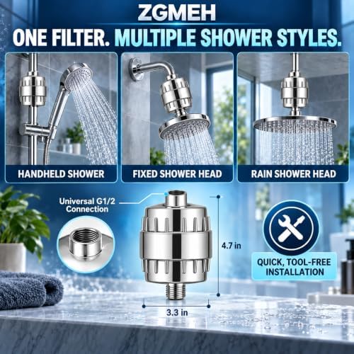 2 Pack Cartridges Shower Filter for Hard Water, Shower Head Filter - Image 4