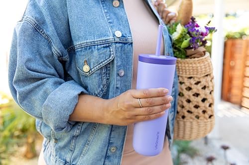 LifeStraw Go Series Tumbler – Double Wall Insulated Stainless Steel Water Filter, Thistle Purple, Designed for Everyday Use, Removes Bacteria, Parasites, Microplastics, and Improves Taste - Image 4
