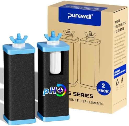 Purewell Gravity Water Filter Replacement, Alkaline-Enhanced & Reduce PFAS by Purewell