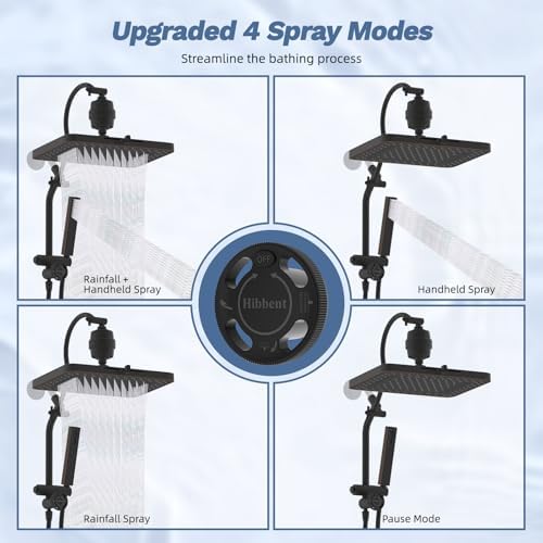 Hibbent 5-spray Filtered Showerhead, 4-Spray Shower Wand, Oil-Rubbed Bronze - Image 3