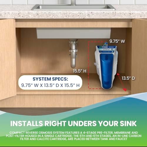 Kind Water Systems 6-Stage Reverse Osmosis Drinking Water System – Under Sink Filter for Ultra-Pure, Great-Tasting Water – Removes 99% of Contaminants – Easy DIY Install - Image 4