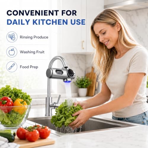 Combo Eurolife Faucet Mount Water Filter EL-LS-A15, LED Sink Water Filter with UV Light and Real Time Filter Life Indicator, Carbon Filter 8 Level fine Filtration, Extra More 2 Carbon Filter Included - Image 6