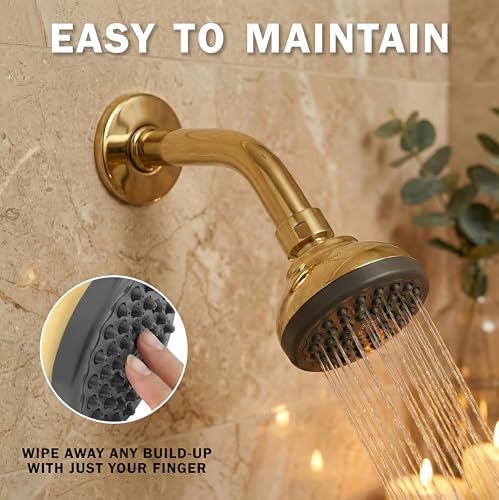 Aqua Elegante Pressure Boosting Shower Head - 2.5 GPM - Polished Brass - Image 6