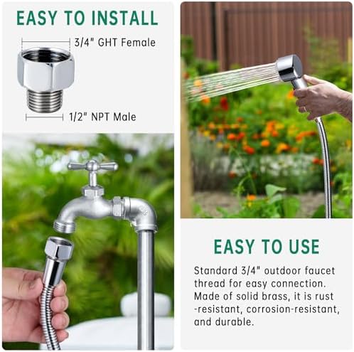 3 Mode Dog Shower Attachment with Long Hose & Outdoor Adapter - Image 7